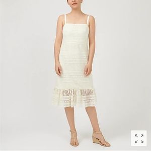 NWT J. Crew geometric lace midi dress